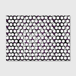Холст прямоугольный Киберпанк узор из шестиугольников розовый, цвет: 3D-принт — фото 2