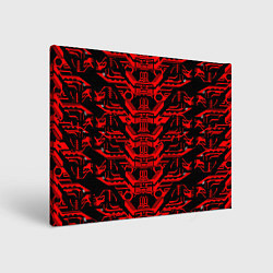 Холст прямоугольный Красная техно-броня на чёрном фоне, цвет: 3D-принт