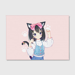 Холст прямоугольный Аниме девочка кошка с ушками, цвет: 3D-принт — фото 2