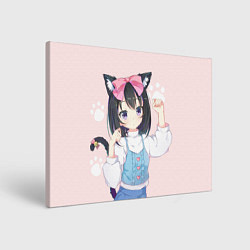 Картина прямоугольная Аниме девочка кошка с ушками