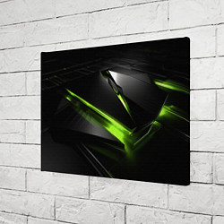 Холст прямоугольный Зеленая абстрактная конструкция в стиле nvidia, цвет: 3D-принт — фото 2
