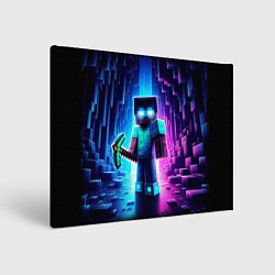 Картина прямоугольная Minecraft - neon character ai art