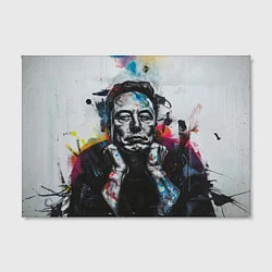 Холст прямоугольный Илон Маск граффити портрет на серой стене, цвет: 3D-принт — фото 2