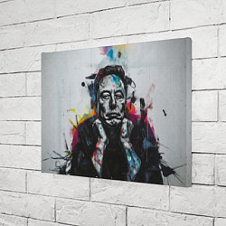 Холст прямоугольный Илон Маск граффити портрет на серой стене, цвет: 3D-принт — фото 2