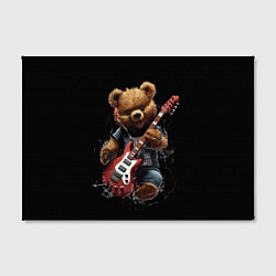 Холст прямоугольный Большой плюшевый медведь играет на гитаре, цвет: 3D-принт — фото 2