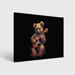 Картина прямоугольная Большой плюшевый медведь играет на гитаре
