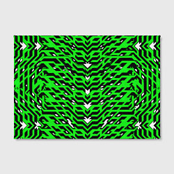 Холст прямоугольный Агрессивный зелёный паттерн, цвет: 3D-принт — фото 2