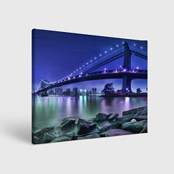 Холст прямоугольный Вечерняя Америка - мост, цвет: 3D-принт