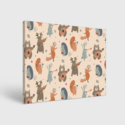 Холст прямоугольный Животные с инструментами, цвет: 3D-принт