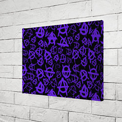 Холст прямоугольный Узор анархия фиолетовый, цвет: 3D-принт — фото 2