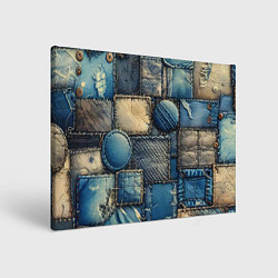 Картина прямоугольная Denim patchwork - ai art