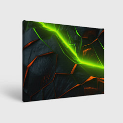 Картина прямоугольная Green neon abstract geometry