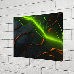 Холст прямоугольный Green neon abstract geometry, цвет: 3D-принт — фото 2