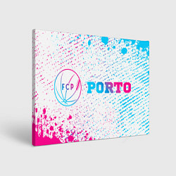 Холст прямоугольный Porto neon gradient style по-горизонтали, цвет: 3D-принт
