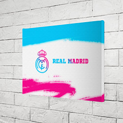 Холст прямоугольный Real Madrid neon gradient style по-горизонтали, цвет: 3D-принт — фото 2