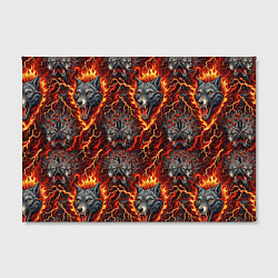 Холст прямоугольный Волки эпичный паттерн, цвет: 3D-принт — фото 2