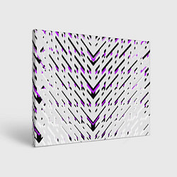 Холст прямоугольный Black and purple stripes on a white background, цвет: 3D-принт