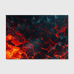 Холст прямоугольный Темная абстракция с разломом красных плит, цвет: 3D-принт — фото 2