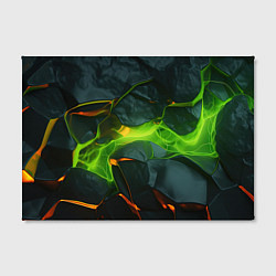 Холст прямоугольный Неоновая яркая геометрическая абстракция со светом, цвет: 3D-принт — фото 2
