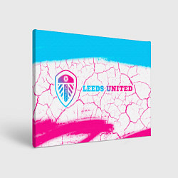 Холст прямоугольный Leeds United neon gradient style по-горизонтали, цвет: 3D-принт