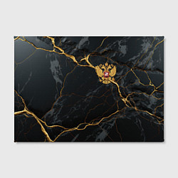 Холст прямоугольный Золотой герб России на черно-золотой текстуре, цвет: 3D-принт — фото 2