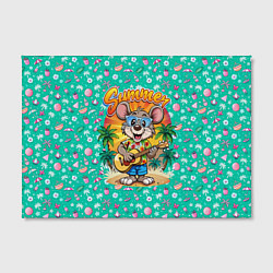 Холст прямоугольный Грызун играет на гитаре жарким летом, цвет: 3D-принт — фото 2