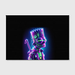 Холст прямоугольный Bart Simpson cyber ninja - neon glow, цвет: 3D-принт — фото 2
