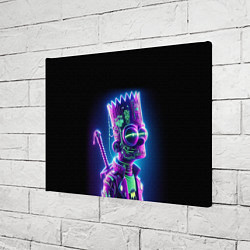 Холст прямоугольный Bart Simpson cyber ninja - neon glow, цвет: 3D-принт — фото 2