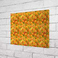 Холст прямоугольный Сочные сладкие абрикосы паттерн, цвет: 3D-принт — фото 2