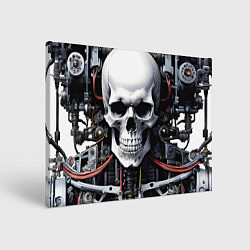 Холст прямоугольный Cyber skull - ai art, цвет: 3D-принт