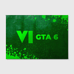 Холст прямоугольный GTA 6 - green gradient по-горизонтали, цвет: 3D-принт — фото 2