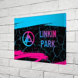 Холст прямоугольный Linkin Park 2024 - neon gradient по-горизонтали, цвет: 3D-принт — фото 2