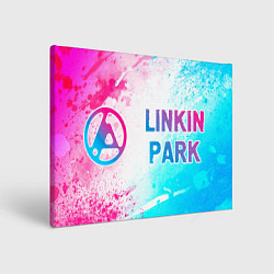 Холст прямоугольный Linkin Park 2024 neon gradient style по-горизонтал, цвет: 3D-принт