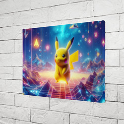 Холст прямоугольный Funny Pikachu - vaporwave, цвет: 3D-принт — фото 2