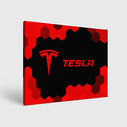 Холст прямоугольный Tesla - red gradient по-горизонтали, цвет: 3D-принт