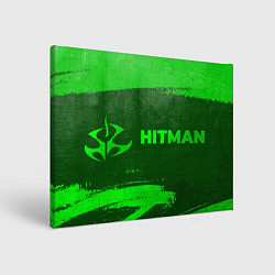 Холст прямоугольный Hitman - green gradient по-горизонтали, цвет: 3D-принт