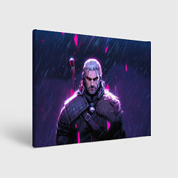 Холст прямоугольный Geralt - neon rain, цвет: 3D-принт