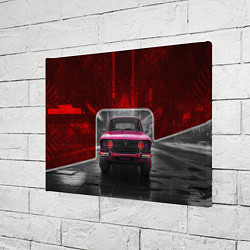 Холст прямоугольный Пурпурный автомобиль, цвет: 3D-принт — фото 2