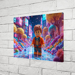 Холст прямоугольный Roblox в неоновом городе, цвет: 3D-принт — фото 2