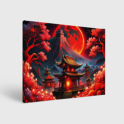 Холст прямоугольный Japan red nature, цвет: 3D-принт