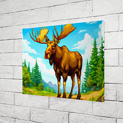 Холст прямоугольный Лось в лесу, цвет: 3D-принт — фото 2