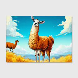 Холст прямоугольный Лама в прериях, цвет: 3D-принт — фото 2