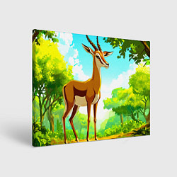 Холст прямоугольный Газель в лесу, цвет: 3D-принт