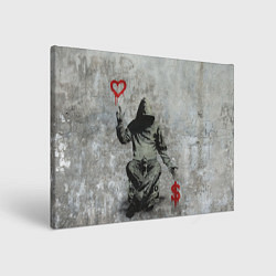 Холст прямоугольный Banksy - heart money, цвет: 3D-принт