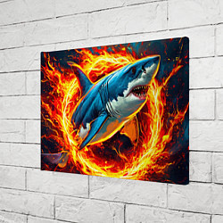 Холст прямоугольный Акула в кольце огня, цвет: 3D-принт — фото 2