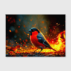 Холст прямоугольный Снегирь в огне, цвет: 3D-принт — фото 2