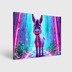Холст прямоугольный Ослик в неоновых искрах, цвет: 3D-принт