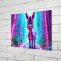 Холст прямоугольный Ослик в неоновых искрах, цвет: 3D-принт — фото 2
