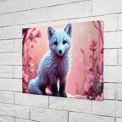 Холст прямоугольный Песец в розовом лесу, цвет: 3D-принт — фото 2