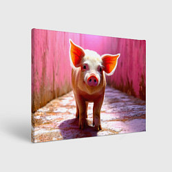 Холст прямоугольный Поросенок в розовом, цвет: 3D-принт